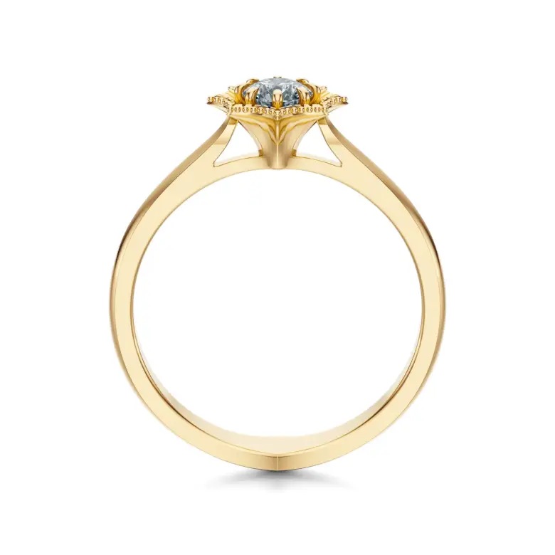 Złoty pierścionek zaręczynowy